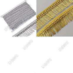 (52) Непрозрачная лаванда 9.2 ярдов 2 цветов полиэстеровые ленты с кисточками, бахрома, лента из золотой тесьмы, разноцветные, 1-1/4~1-3/8 дюйм (32~35 мм)