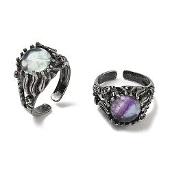 Флюорит Кольца-манжеты из натурального флюорита, круглые, медные кольца, 13 мм