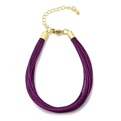 Темная Орхидея Женские полиэстеровые браслеты, многожильных браслеты, золотые, темные орхидеи, 7.24 дюйм (18.4 см)