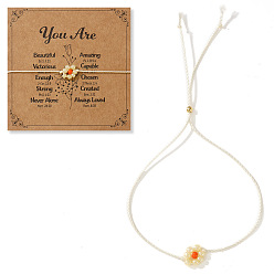 Светло-желтый Браслеты-слайдеры из смолы с бусинами в виде цветов для женщин, два тона, поздравительная открытка, светло-желтый, 11.02 дюйм (28 см)