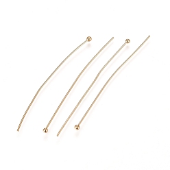 Настоящее золото 24K 304 штыри для шариковой головки из нержавеющей стали, для изготовления бусин, реальный 24 k позолоченный, 50x0.6 мм, 22 датчик, Руководитель: 1.8 mm