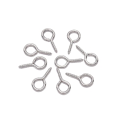 Platinum Iron Screw Eye Pin Peg Bails, For Half Drilled Beads, Platinum, 10x5mm, 200pcs/bag