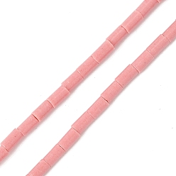 Лосось Нити бусин из искусственного камня лавы ручной работы, колонка, яркие глазированный фарфор, salmon, 4.5x2.5 мм, отверстие : 0.7 мм, около 85 шт / нитка, 14.96~15.16'' (38~38.5 см)
