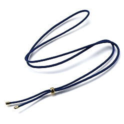 Medium Blue 2.5MM Adjustable Braided Nylon Cords Necklace Making, with Golden Brass Finding, Medium Blue, 27.56 inch(70cm)