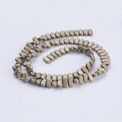 Antique Bronze Plated Electroplate Non-magnetic Synthetic Hematite Beads Strands, Frosted, Rectangle, Antique Bronze Plated, 4x2x2mm, Hole: 1mm, about 207pcs/strand, 15.5 inch(39.5cm)