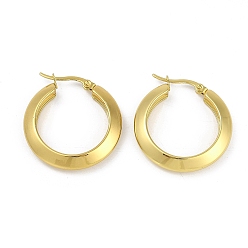 Золотой Вакуумное покрытие pvd 201 серьги-кольца из нержавеющей стали для женщин, с 304 штифтов из нержавеющей стали, круглые кольца, золотые, 29x5 мм