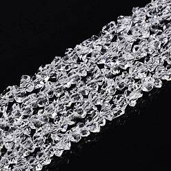 Прозрачный Прозрачные стеклянные бусины, треугольные, граненые, прозрачные, 2~2.5x3.5~4x3.5~4 мм, отверстие : 0.8 мм, около 126~132 шт / нитка, 13.78~14.96'' (35~38 см)