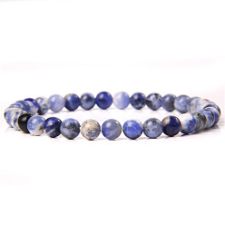 (306FM) Жонкиль матовый с лаймовой подкладкой Синтетический синий пятнистый яшма круглый браслет с бусинами