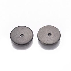 Electrophoresis Black 304 Stainless Steel Spacer Beads, Flat Round, Electrophoresis Black, 8x0.8mm, Hole: 1.2mm