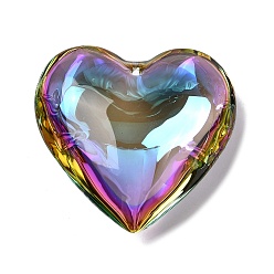 Средняя Орхидея Гальваническим подвески стекла, для люстры хрустальные подвесные подвески, сердце прелести, средне орхидеи, 41x42x15.5 мм, отверстие : 1.4 мм