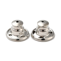 Platinum Rack Plating Brass Ear Nuts, Bullet Ear Nuts, Long-Lasting Plated, Platinum, 10x7mm, Hole: 0.7mm