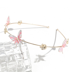 Pink Резинки для волос в виде бабочек из платинового сплава, резинки для волос для женщин девочек, розовые, 145x125 мм