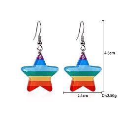 Звезда Сплав мотаться серьги, платина, звезда, 46x24 мм