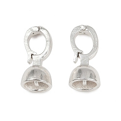 Посеребрённый Латунь раз по сравнению с застежками, без кадмия и без свинца, 925 серебро покрытием, 14x6.5 мм, отверстие : 4 мм, внутренний диаметр: 4.8 мм