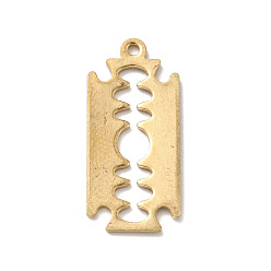 Golden Brass Pendants, Fishbone, Golden, 23x10x1mm, Hole: 1.2mm