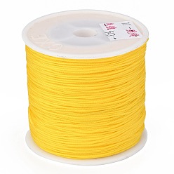 Золотистый Плетеной нейлоновой нити, китайский шнур для завязывания бисера шнур для изготовления ювелирных изделий из бисера, золотые, 0.8 мм, около 100 ярдов / рулон