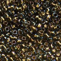 (271) Inside Color AB Black Diamond/Bronze Lined Тохо 6/0 круглые бусины, японский бисер, (271) внутри цвета ab черный бриллиант / бронзовая подкладка, 4 мм, отверстие : 1.5 мм, Около 840 шт / 50 г