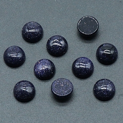 Blue Goldstone Synthetic Blue Goldstone Cabochons, Half Round, 10x5mm