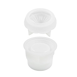 White DIY Food Grade Silicone Merry-Go-Round Storage Molds, Resin Casting Molds, for UV Resin, Epoxy Resin Craft Making, White, 85~96x45~68mm