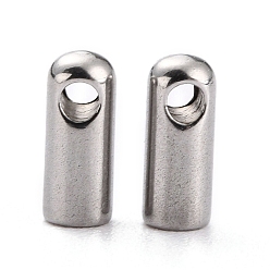 Stainless Steel Color 304 Stainless Steel Cord Ends, End Caps, Stainless Steel Color, 7x2.8mm, Hole: 1.2mm, Inner Diameter: 2mm