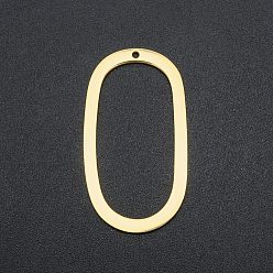 Golden 201 Stainless Steel Open Back Bezel Pendants, For DIY UV Resin, Epoxy Resin, Pressed Flower Jewelry, Oval, Laser Cut, Golden, 34.5x19x1mm, Hole: 1.2mm