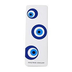 Blue Evil Eye Print Paper Keychain Display Cards, Rectangle, Blue, 15.1x5.25x0.04cm, Hole: 6mm