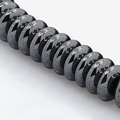 Black Non-magnetic Synthetic Hematite Beads Strands, Heishi Beads, Disc/Flat Round, Black, 6x2mm, Hole: 0.8mm, about 175pcs/strand, 16 inch