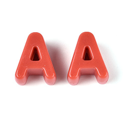 Лосось Непрозрачный акрил европейского бисера, бусины с большим отверстием, буква a, salmon, 21x17.5x13.8 мм, отверстие : 6 мм, 196 шт / 500 г