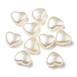 Heart ABS Imitation Pearl Beads, Heart, 8x9x5mm, Hole: 1.5mm