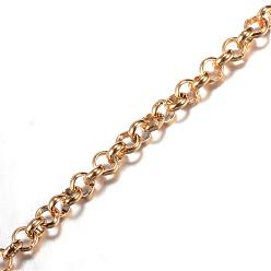 Golden Ion Plating(IP) 304 Stainless Steel Rolo Chains, Belcher Chain, Unwelded, for Jewelry Making, Golden, 3x1mm, about 32.8 Feet(10m)/card