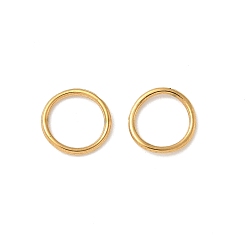 Настоящее золото 18K 304 из нержавеющей стали закрыты кольца прыжок, ионное покрытие (ip), круглые, реальный 18 k позолоченный, 8x1 мм, 18 датчик, внутренний диаметр: 6 мм