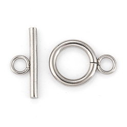 Stainless Steel Color 304 Stainless Steel Toggle Clasps, Stainless Steel Color, toggle: 16.5x12x2mm, Hole: 3mm, inner: 8mm, bar: 18x7x2mm, Hole: 3mm.