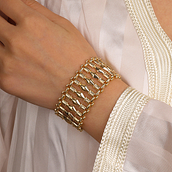Золотой Браслет из сплава в винтажном стиле для мужчин, широкий, нерегулярный, броский, золотые