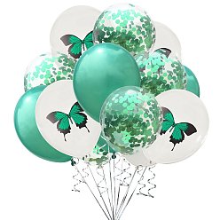 Dark Cyan 15Pcs Butterfly Rubber Inflatablel Balloon, for Party Festival Home Decorations, Dark Cyan, 304.8mm