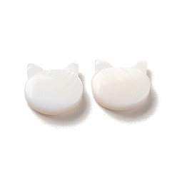 White Natural Freshwater Shell Beads, Cat Head Shape, White, 9x10x3mm, Hole: 0.8mm