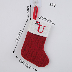 FF1-21/U Classic Red Letter Christmas Stocking Knit Holiday Decoration Ornament