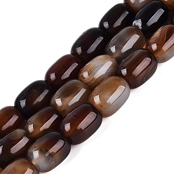 Coconut Brown Natural Agate Beads Strands, Jujube, Dyed & Heated, Coconut Brown, 17~18x12.5~13.5mm, Hole: 0.9~1.2mm, about 22pcs/strand, 15.16~15.55 inch(38.5~39.5cm)
