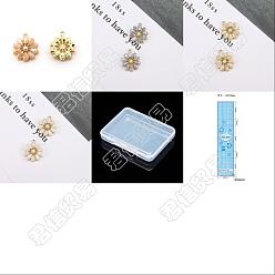 Mixed Color CHGCRAFT 8Pcs 4 Colors Faceted Glass Pendants, with Alloy Findings, Daisy Flower, Golden, Mixed Color, 20x16.5x4.5mm, Hole: 1.6mm, 2pcs/color