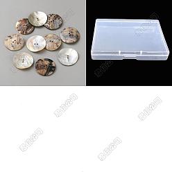 (52) Непрозрачная лаванда 20шт. 2-образные пуговицы из натуральной ракушки, плоско-круглые, разноцветные, 34x3~5 мм, отверстие : 2~2.5 мм