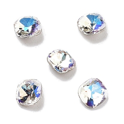 Лунный Свет K 9 кабошоны из стеклянного страза, задние и задние, suqare, лунный свет, 4x4x2 мм