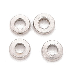 Stainless Steel Color 304 Stainless Steel Spacer Beads, Donut, Stainless Steel Color, 4x1mm, Hole: 2mm