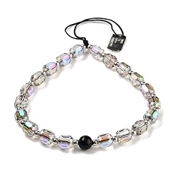 Темный Морско-зеленый Мобильные ремни из нержавеющей стали и стеклянных бусин, темно-зеленый, 12~12.5 см