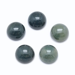 Moss Agate Natural Moss Agate Cabochons, Flat Round, 8x3~4mm