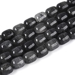 Серый Выпечки нарисованные потрескивание стеклянные бусины пряди, баррель, серые, 9.5~10x8~8.5 мм, отверстие : 0.8~1.4 мм, около 79~83 шт / нитка, 29.92~31.5'' (76~80 см)