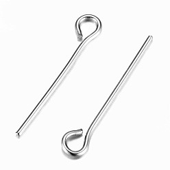 Stainless Steel Color 304 Stainless Steel Eye Pin, Stainless Steel Color, 18mm, Hole: 1.9x2mm, Pin: 0.7mm