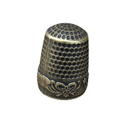 Bronce Antiguo Dedales de costura de latón, herramientas de protección de la punta de los dedos, accesorios de artesanía de bricolaje, columna, Bronce antiguo, 17.6 mm