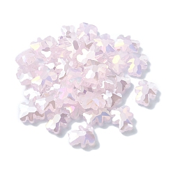 Lavender Blush Electroplate Glass Beads, Half Plated, AB Color Plated, Bear, Lavender Blush, 9.5x8.5x4mm, Hole: 1.2mm
