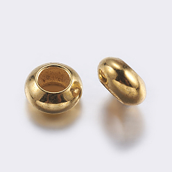 Golden Brass Beads, Rondelle, Golden, 6x3mm, Hole: 3mm