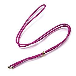 Medium Violet Red 2.5MM Adjustable Braided Nylon Cords Necklace Making, with Golden Brass Finding, Medium Violet Red, 27.56 inch(70cm)