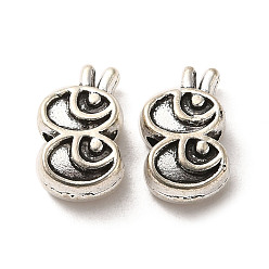 Antique Silver Tibetan Style Alloy Beads, Cadmium Free & Lead Free, Eye Shape, Antique Silver, 10.5x6x4mm, Hole: 1.8mm, about 1099Pcs/1000G